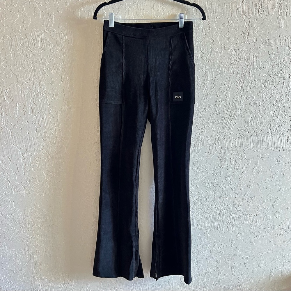 ALO Micro Corduroy Velour Pants Black